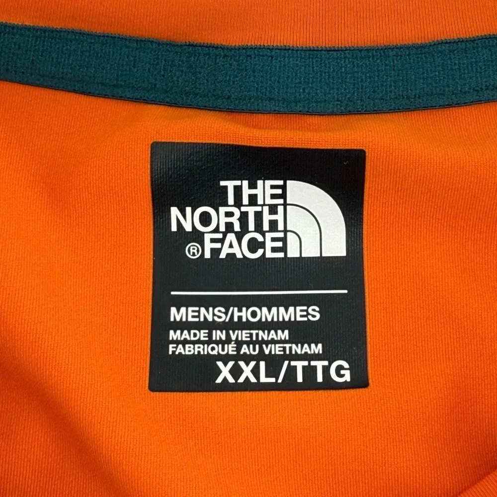 The North Face Athletic Shirt Mens XXL Raglan Stretch Polyester Orange Solid